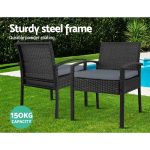 Gardeon 2PC Outdoor Dining Chairs Patio Furniture Rattan Lounge Chair - Image 3