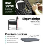 Gardeon 2PC Outdoor Dining Chairs Patio Furniture Rattan Lounge Chair - Image 4