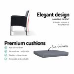 Set of 2 Outdoor Bistro Chairs Patio Furniture Dining Chair Wicker - Image 6