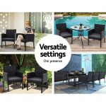 Set of 2 Outdoor Bistro Chairs Patio Furniture Dining Chair Wicker - Image 10