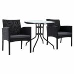 Gardeon Outdoor Bistro Chairs Patio Furniture Dining Chair Wicker