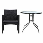 Gardeon Outdoor Bistro Chairs Patio Furniture Dining Chair Wicker - Image 3