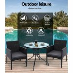 Gardeon Outdoor Bistro Chairs Patio Furniture Dining Chair Wicker - Image 10
