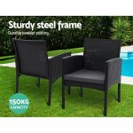 Gardeon Outdoor Bistro Chairs Patio Furniture Dining Chair Wicker - Image 12