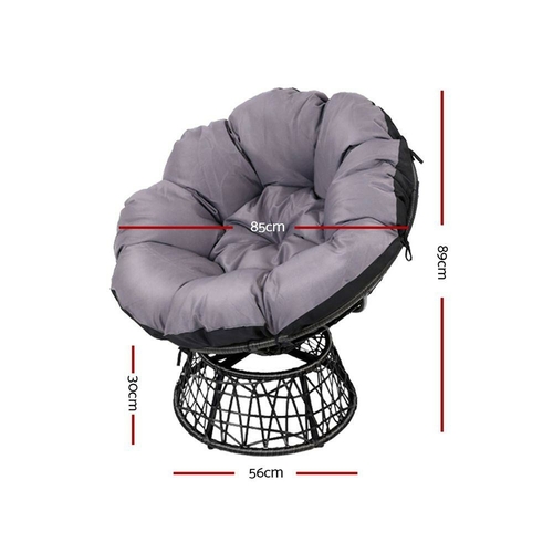 ODF-PAPASAN-CH-BK-01.jpg Gardeon Outdoor Chairs Outdoor Furniture Papasan Chair Wicker Patio - Image 1