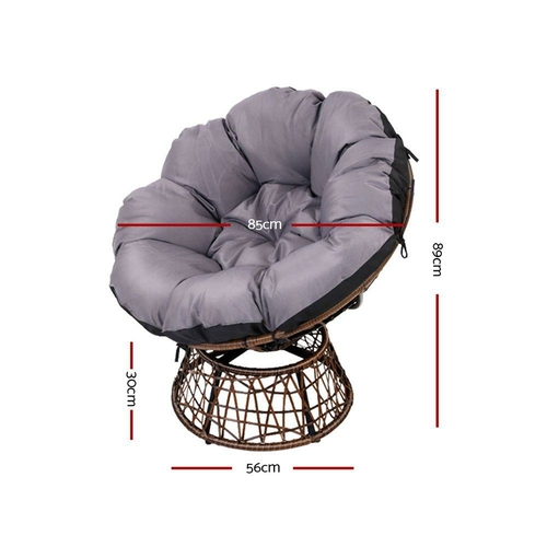 ODF-PAPASAN-CH-BR-01.jpg Gardeon Outdoor Chairs Outdoor Furniture Papasan Chair Wicker Patio - Image 1