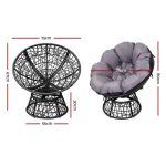 Gardeon Outdoor Lounge Setting Furniture Wicker Papasan Chairs Table