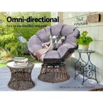 Gardeon Outdoor Lounge Setting Furniture Wicker Papasan Chairs Table - Image 4
