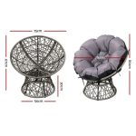 Gardeon Outdoor Lounge Setting Furniture Wicker Papasan Chairs Table