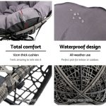 Gardeon Outdoor Lounge Setting Furniture Wicker Papasan Chairs Table - Image 5