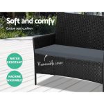 Gardeon 4 Seater Outdoor Sofa Set Wicker Setting Table Chair Furniture - Image 2