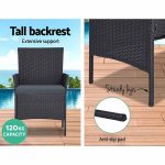 Gardeon Outdoor Furniture Wicker Set Chair Table Dark Grey 4pc - Image 5