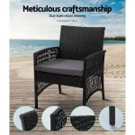 Gardeon 4PCS Outdoor Sofa Set Wicker Harp Chair Table Garden Furniture - Image 2