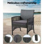 Gardeon 4PCS Outdoor Sofa Set Wicker Harp Chair Table Garden Furniture - Image 2
