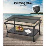 Gardeon Outdoor Furniture Set Wicker Cushion 4pc Dark Grey - Image 7