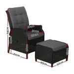 Gardeon Recliner Chair Sun lounge Wicker Lounger Outdoor Furniture