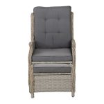 Gardeon 2PC Recliner Chair Sun lounge Wicker Lounger Outdoor Furniture - Image 2