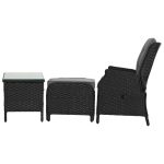 Gardeon 5PC Recliner Chairs Table Sun lounge Wicker Outdoor Furniture - Image 3