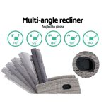 Gardeon 5PC Recliner Chairs Table Sun lounge Wicker Outdoor Furniture - Image 3