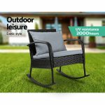 Gardeon Outdoor Furniture Rocking Chair Wicker Garden Patio Lounge - Image 7