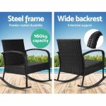 Gardeon Outdoor Furniture Rocking Chair Wicker Garden Patio Lounge - Image 9