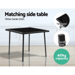 Gardeon 3PC Rocking Chair Table Wicker Outdoor Furniture Patio Bistro - Image 5