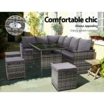 Gardeon Outdoor Furniture Dining Setting Sofa Set Lounge Wicker 9 - Image 2