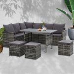 Gardeon Outdoor Furniture Dining Setting Sofa Set Lounge Wicker 9 - Image 6