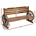 Gardeon Garden Bench Wooden Wagon Chair 3 Seat Outdoor Furniture - Image 2