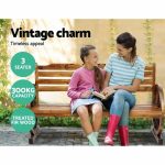 Gardeon Garden Bench Wooden Wagon Chair 3 Seat Outdoor Furniture - Image 5