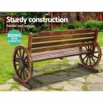 Gardeon Garden Bench Wooden Wagon Chair 3 Seat Outdoor Furniture - Image 6