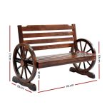 Gardeon Outdoor Garden Bench Wooden 2 Seat Wagon Chair Patio Furniture