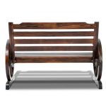 Gardeon Outdoor Garden Bench Wooden 2 Seat Wagon Chair Patio Furniture - Image 4