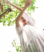 Rosemary Dotted Plaid Cotton Dress, in Off white - Image 4