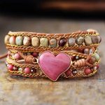 Rhodonite Heart Wrap Bracelet - Image 8