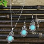 Boho Feather Turquoise Jewelry Set - Image 3