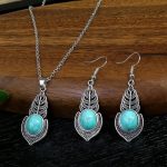 Boho Feather Turquoise Jewelry Set - Image 2