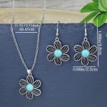 3-Piece Elegant Blue Stone Floral Jewelry Set - Image 3