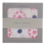 Primrose Indigo Cotton Muslin Crib Sheet - Image 2