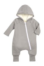 Smart Cuddly Jumpsuit + Bib - Gray - Image 2