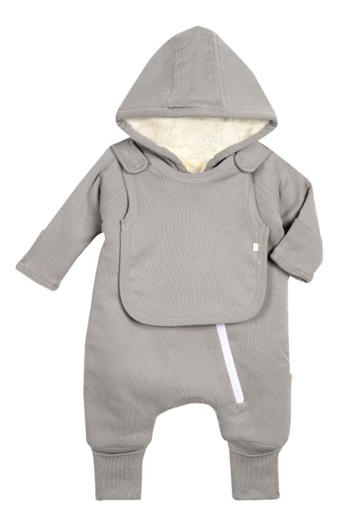 Scarlett_Michel021819_0097.jpg Smart Cuddly Jumpsuit + Bib - Gray - Image 1