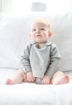 Smart Long Sleeve Kimono Bodysuit + Bib - Gray - Image 3