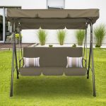 Milano Outdoor Swing Bench Seat Chair Canopy Furniture 3 Seater Garden - Image 2