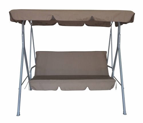 V160-401487_401487_2_1.jpg Milano Outdoor Swing Bench Seat Chair Canopy Furniture 3 Seater Garden - Image 1