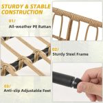 Patio Furniture Set, 4 Pieces Outdoor Patio Conversation Set, - Image 3