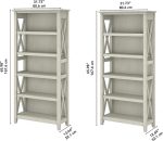 Linen White Oak Bookcase Set by Bush Furniture - Image 3