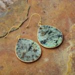 African Turquoise Dangle Earrings - Image 2