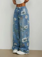 Printed Wide Leg Jeans - Image 4