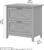 Bush Furniture Key West 2 Drawer Lateral File Cabinet in Cape Cod Gray - Image 2