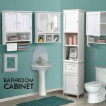 Levede 2 in 1 Bathroom Tallboy Furniture Toilet Storage Cabinet - Image 10